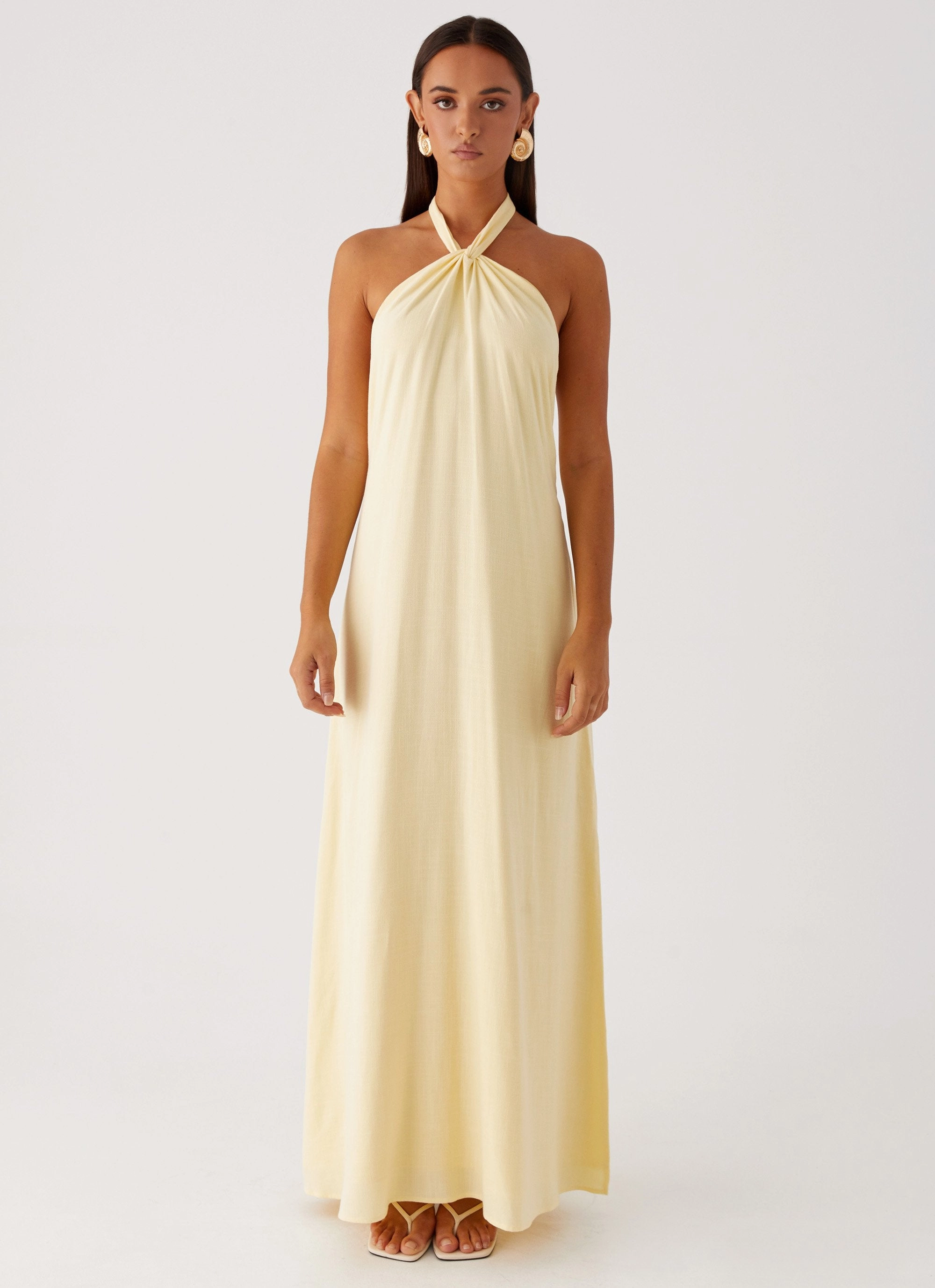 Golden Child Linen Maxi Dress - Yellow Self Power