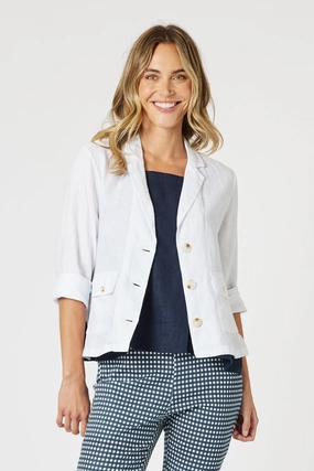 Touchscreen Compatible Cuffs Hypoallergenic Lining Gordon Smith - Danielle Linen Jacket