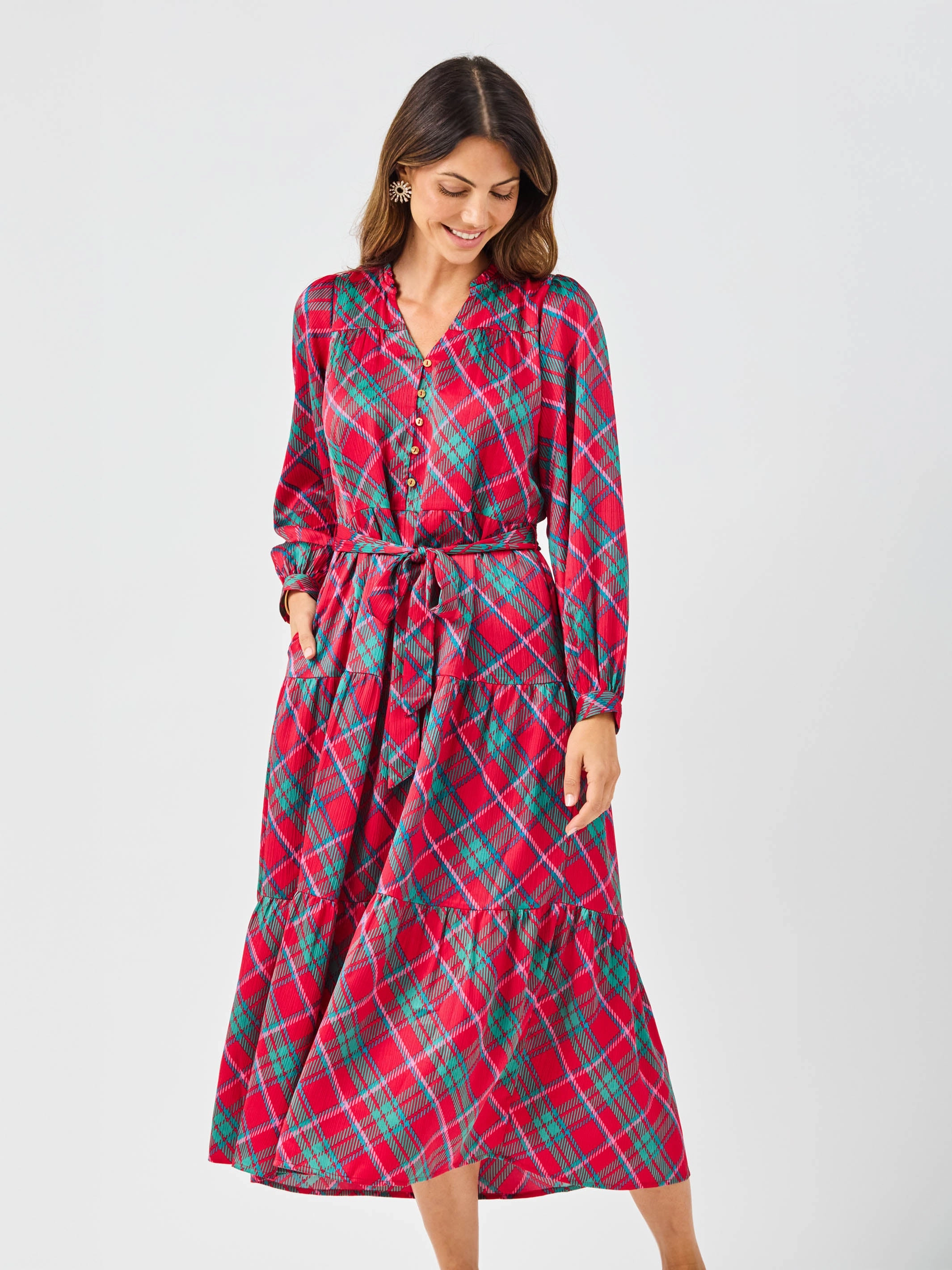 Gracelyn Dress | Plaid About You Romantic-Detail Chic Casual Wear