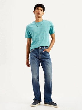 Men's 517 Dark Blue Bootcut Fit Mid Rise Jeans Rugged Feel Morning Stroll Sustainable Classic