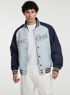 MultiPocketStyle Guess Jeans Eco Blue Raglan Varsity Jacket