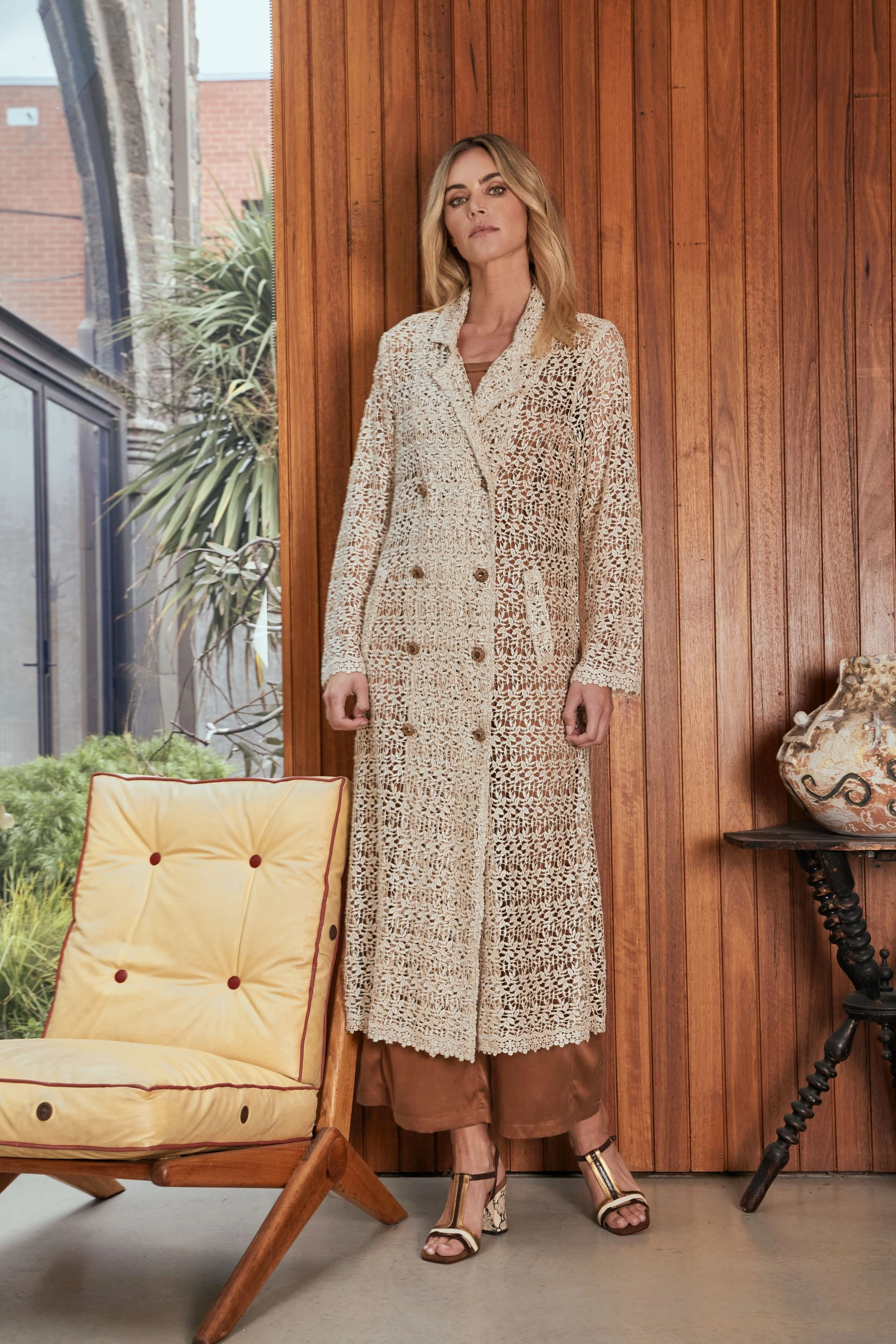 Maud Dainty - DTY03889 Succulent Coat Stretch Weave Fabric