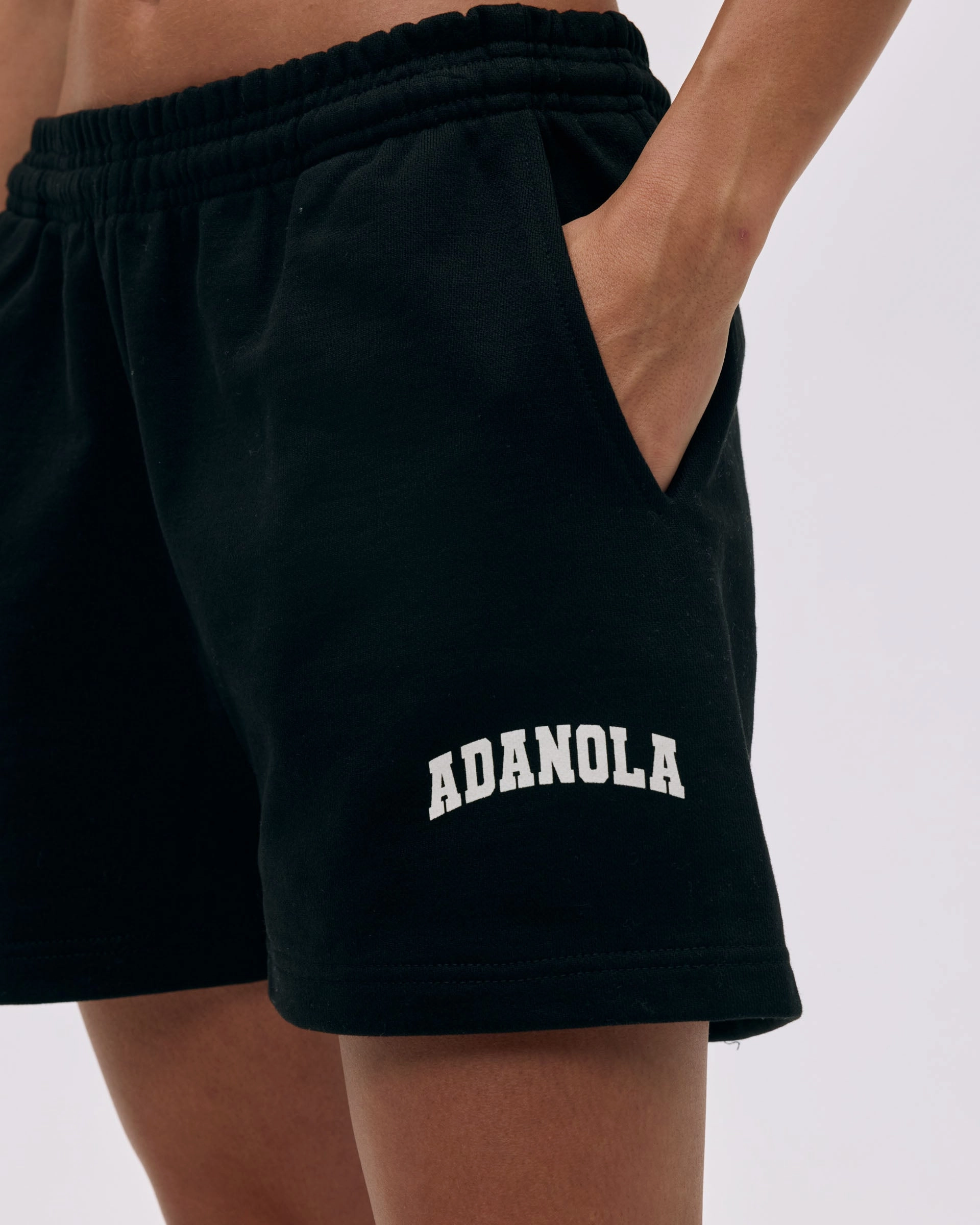 Varsity Sweat Shorts - Black/Marshmallow White Comfy Feel