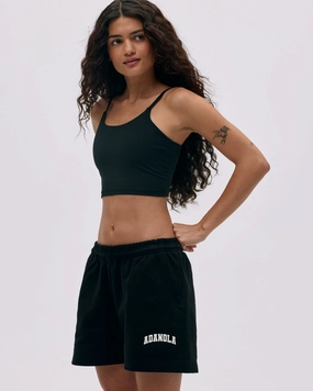 Varsity Sweat Shorts - Black/Marshmallow White Bohemian style