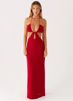 Minimalist Design Tall-Fit Hallie Maxi Dress - Red