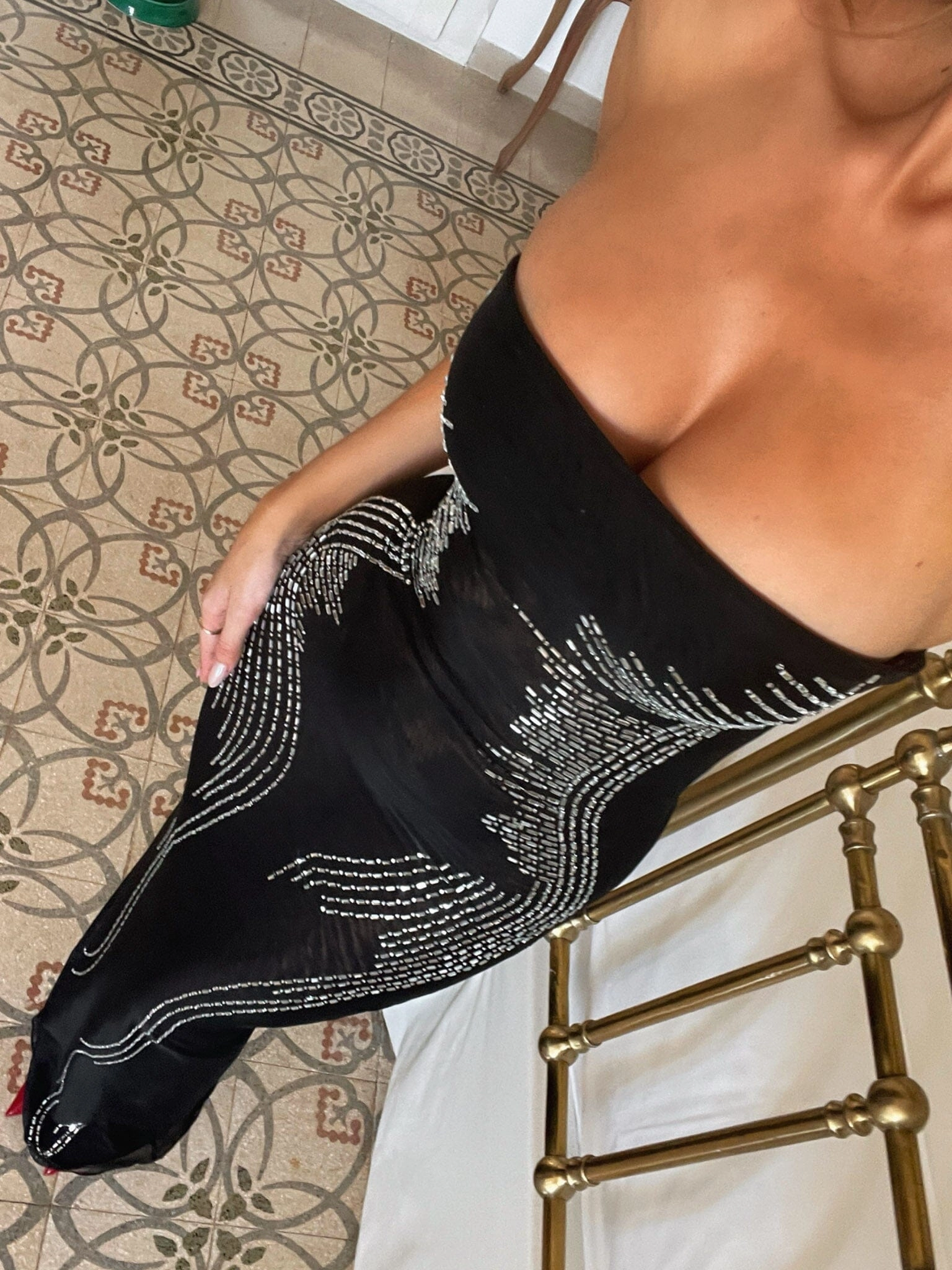 Fine Texture Simple Flow KATHIE MAXI DRESS BLACK