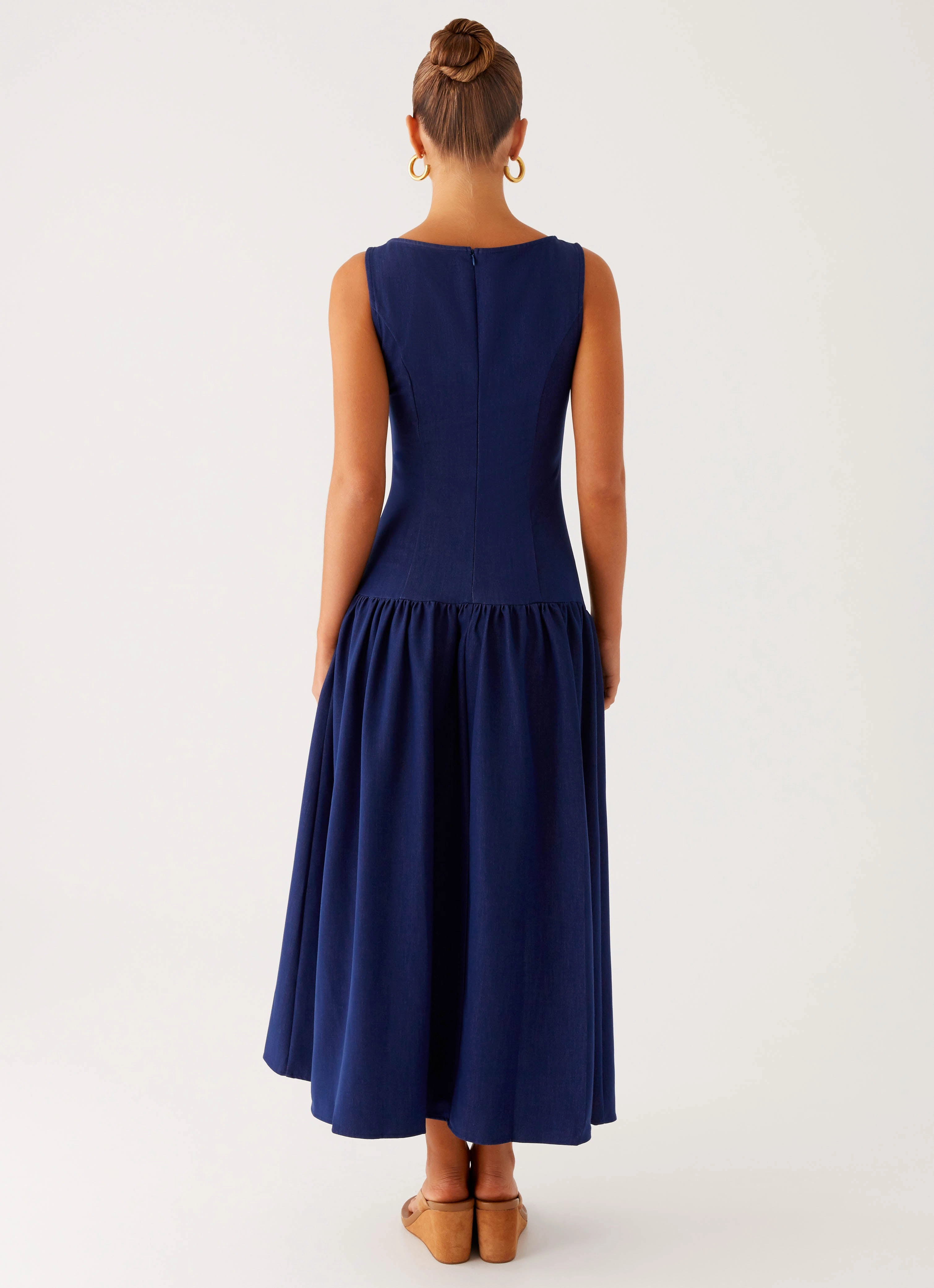 Hayes Denim Midi Dress - Indigo Sophisticated Line