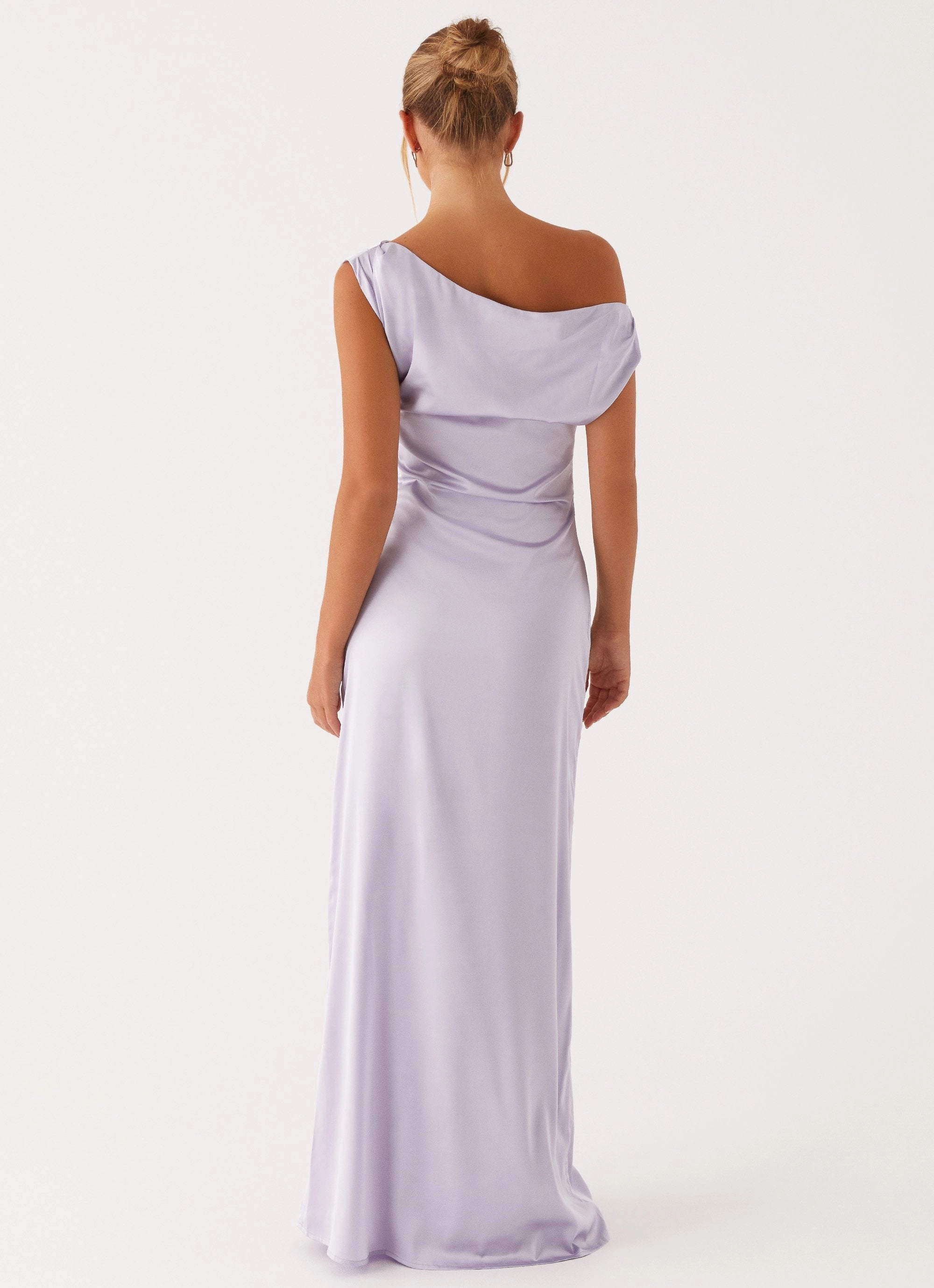 Breezy Mood Heart Of Glass Satin Maxi Dress - Lilac