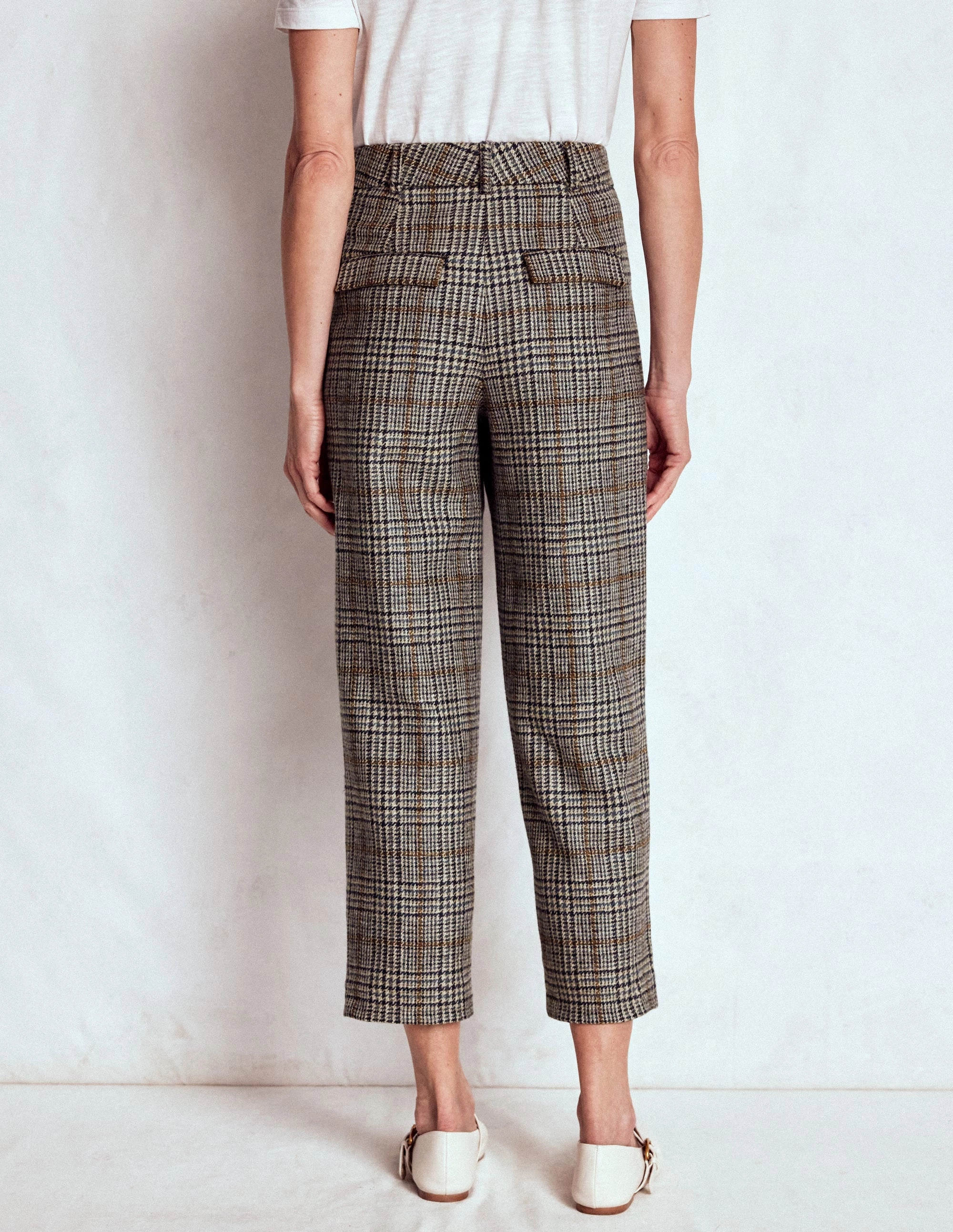 Chill Comfort Wear Bloomsbury Wool Trousers-Blue and Grey Prince of Wales