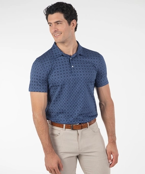 Heritage Loreto Diamond Grid Jacquard Italian Cotton Short-Sleeve Polo Essential Comfort
