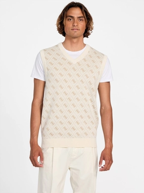 Beige Horace 4G Logo Jacquard Vest Wrinkle Free Texture