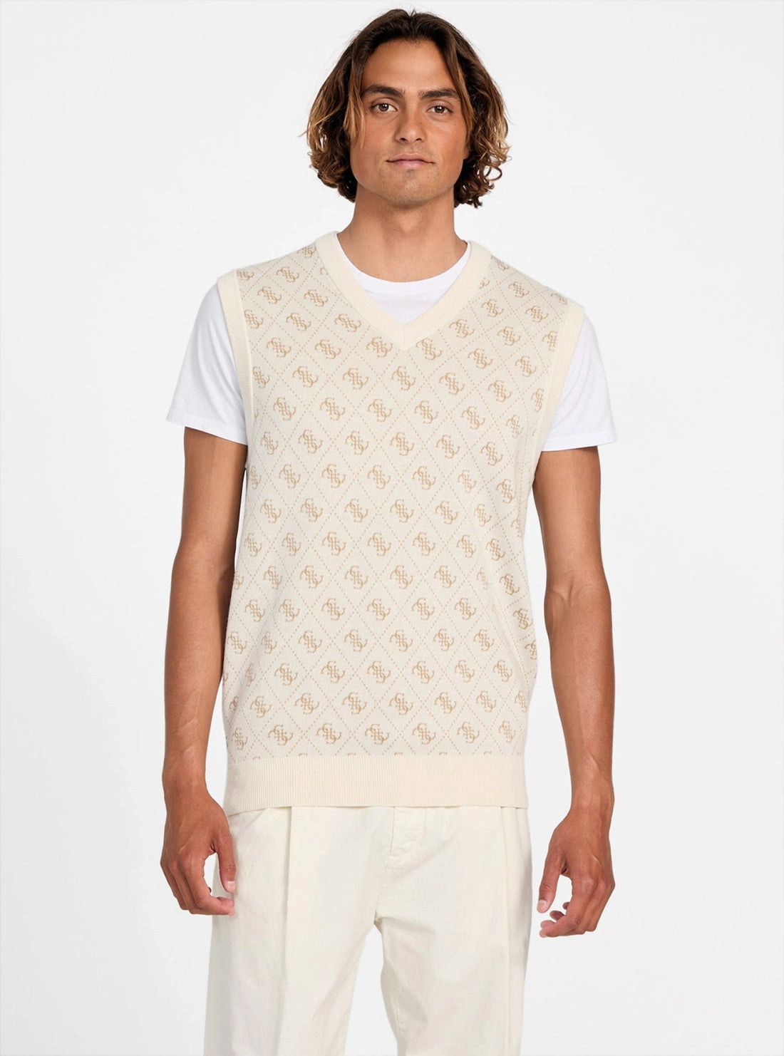 Beige Horace 4G Logo Jacquard Vest Cold Resist