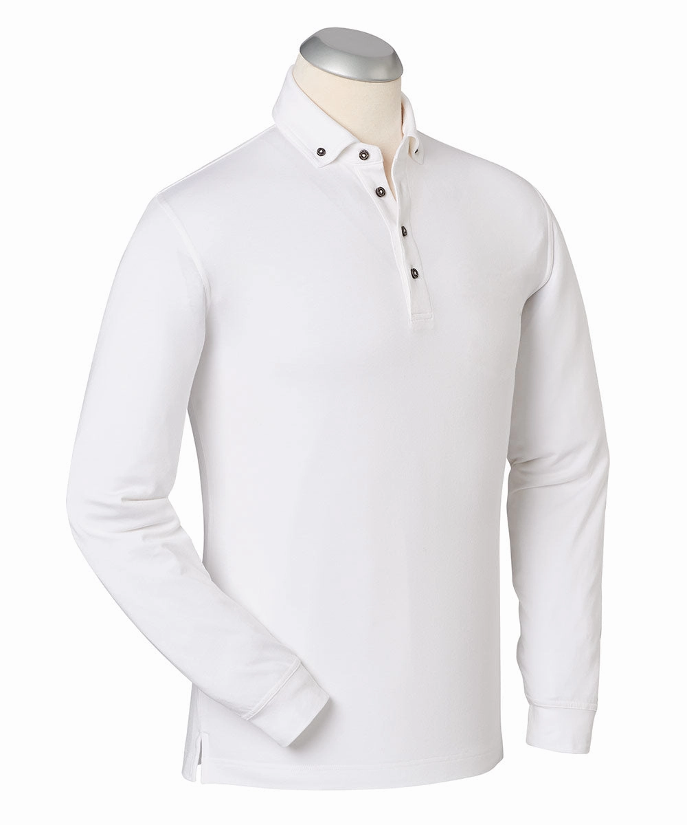 eFX Performance Cotton Solid Long Sleeve Polo Shirt Moisture control Sporty apparel