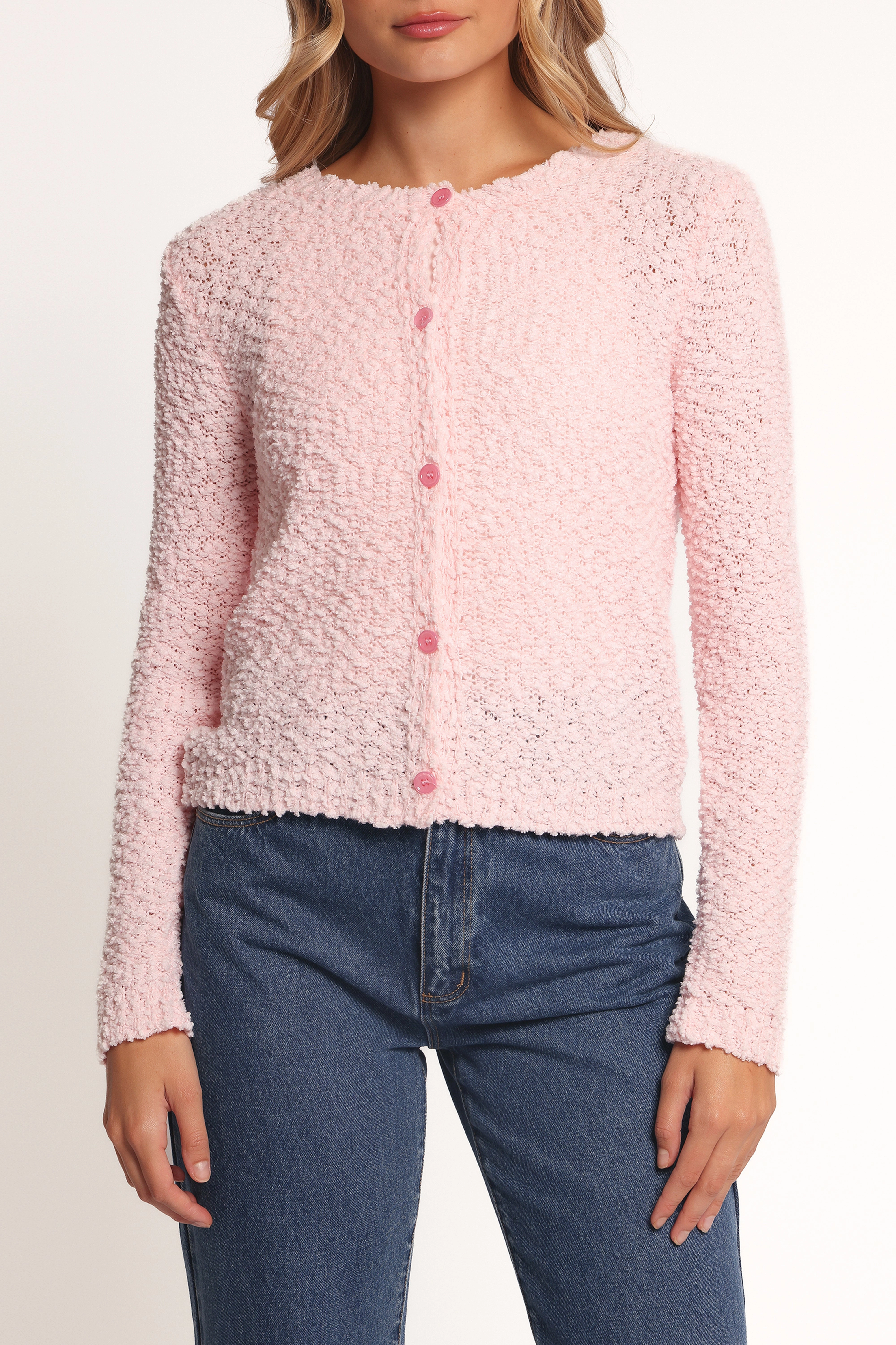 Perfect Layer Ally Texture Cardigan - Pink