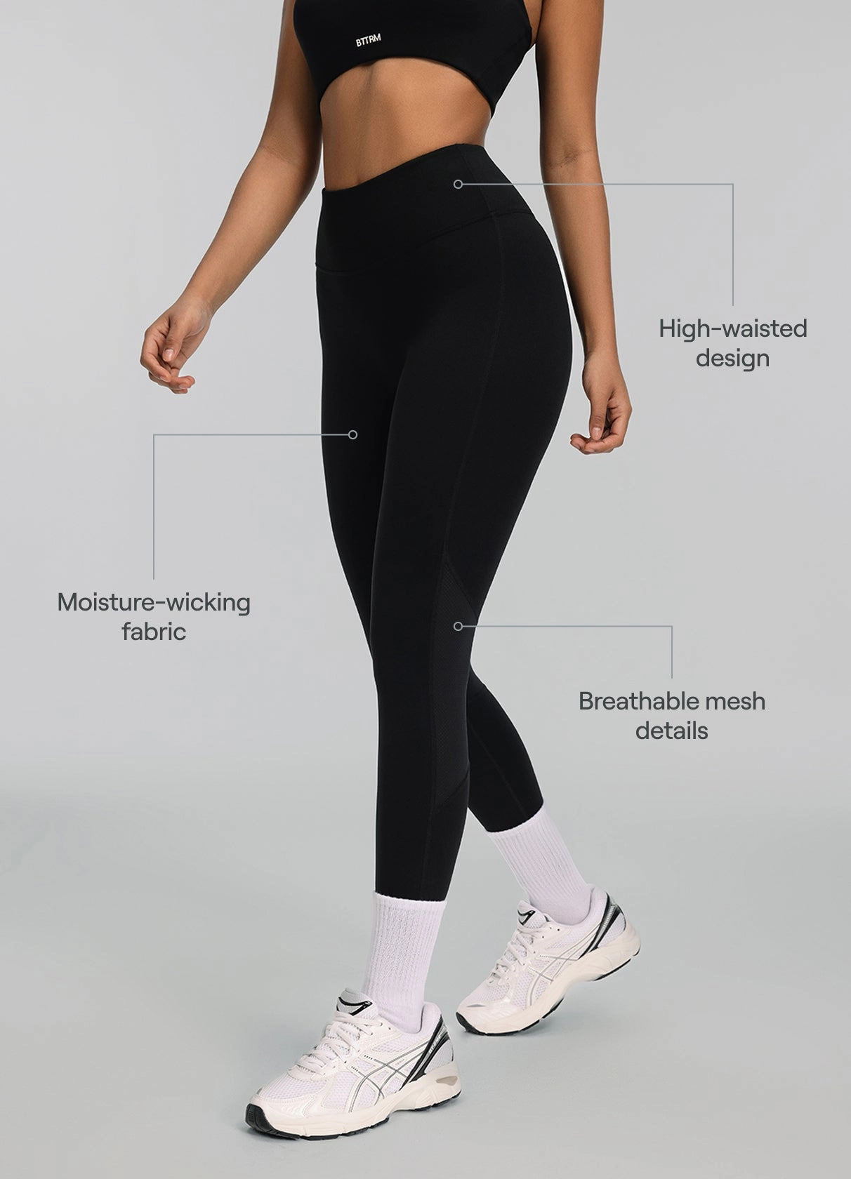 Fitness Lover Durable Stitch Hiking Trail Loose Fit High Impact Mesh Leggings