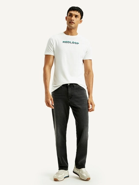 Casual Spring Mood Classic Wear Smooth Style Men's Redloop 541 Black Athletic Tapered Fit Mid Rise Jeans