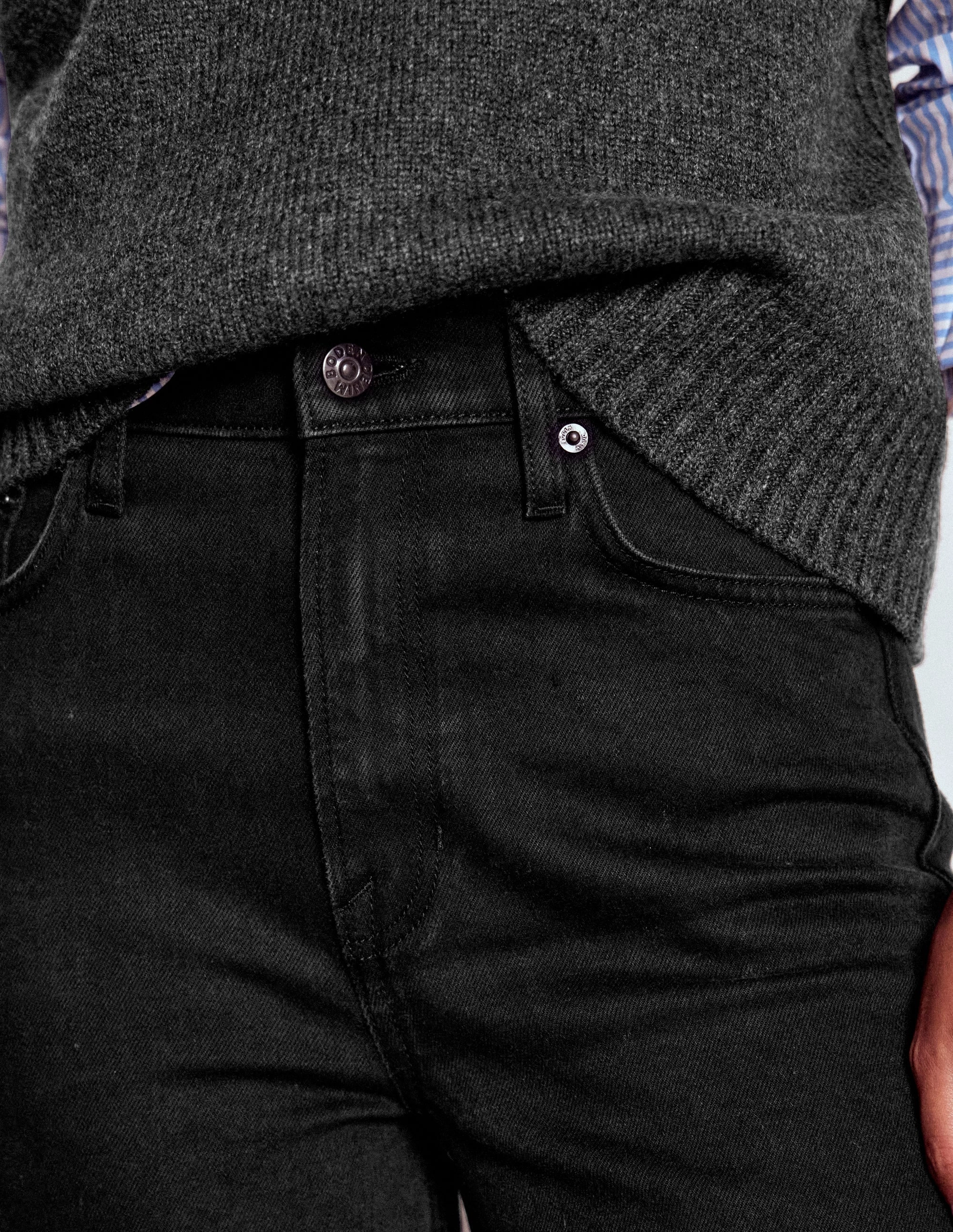 Comfy Movement Casual Performance High Rise Column Leg Jeans-Black