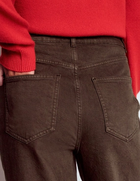 Moisture Lock Technology Casual Chic Look High Rise Column Leg Jeans-Chocolate Brown