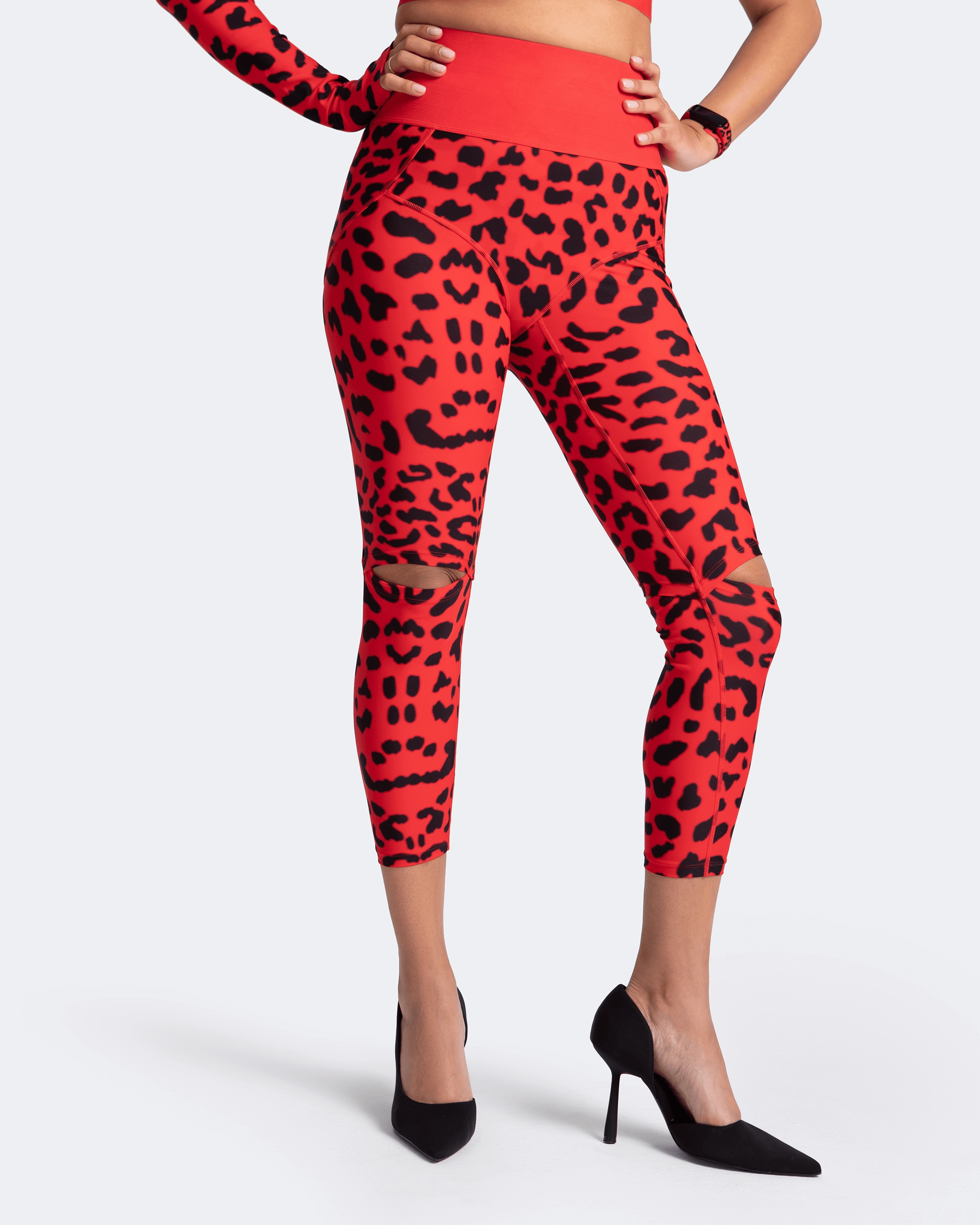 Outdoor Lover Anti Odor High-Rise Knee-Slit Leggings