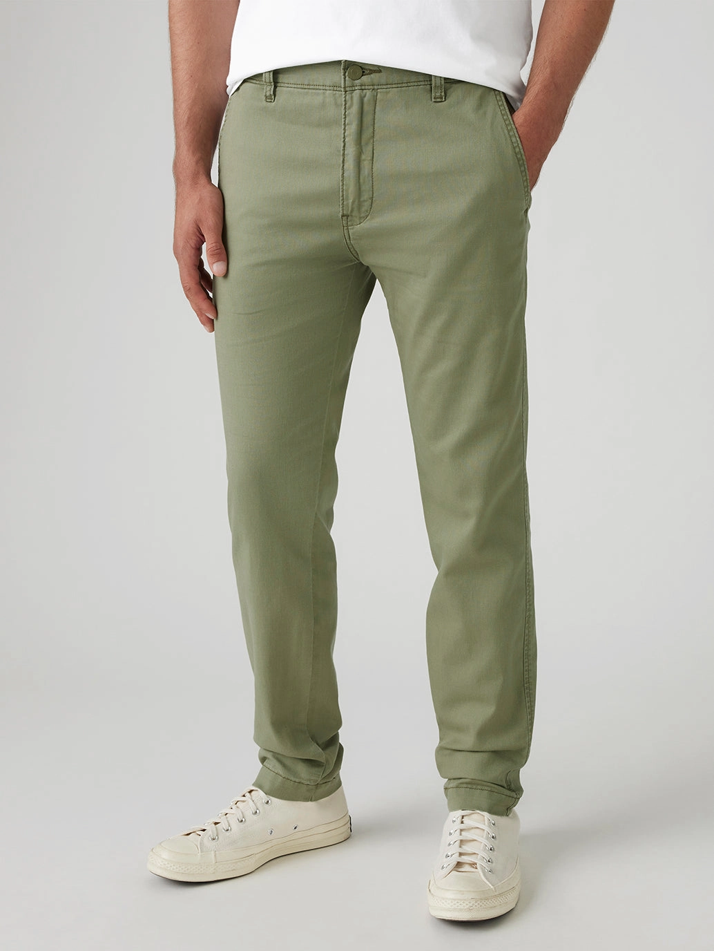 Quick Pack Ultra Soft Men's Green Regular Fit Chinos