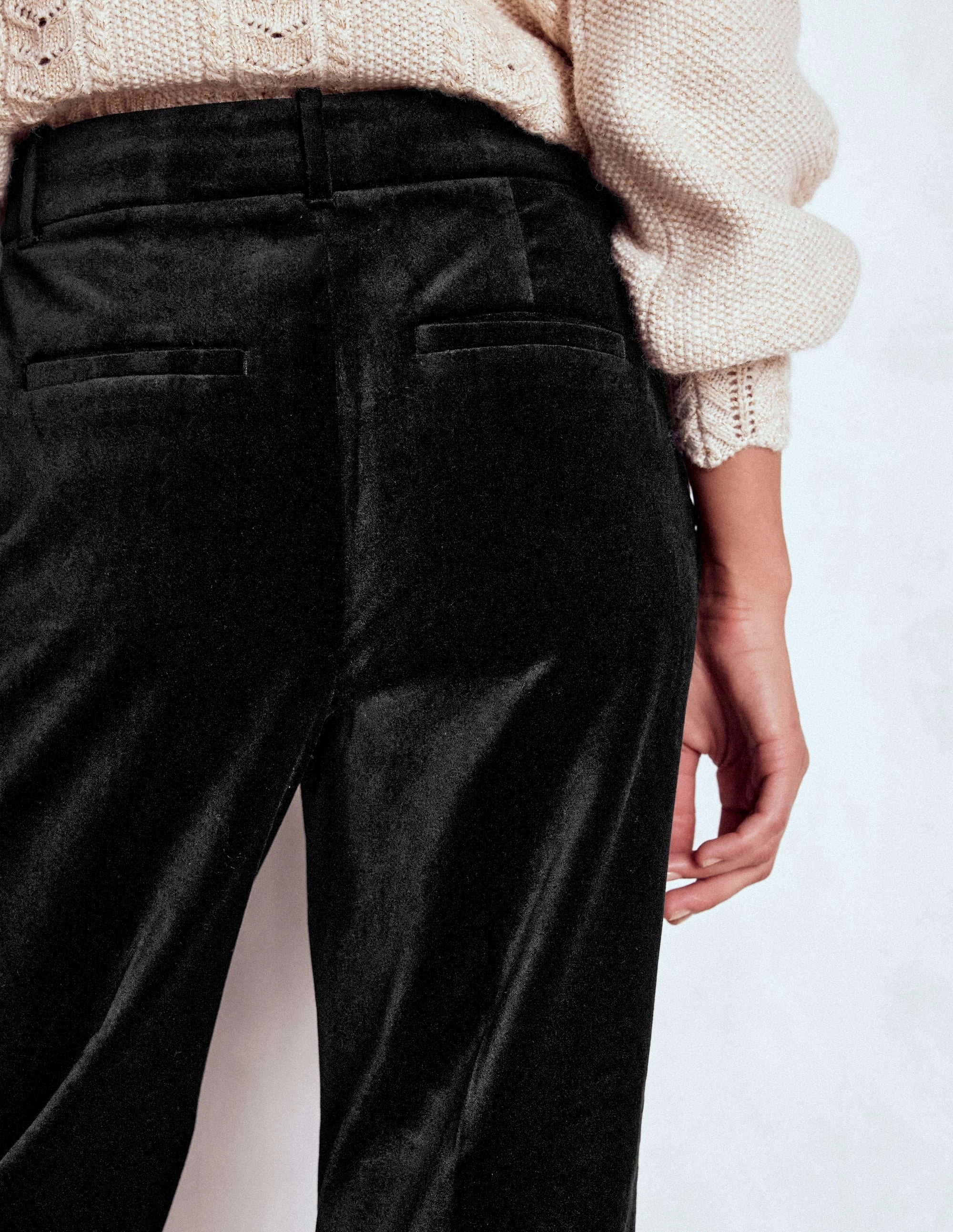 Packable design Canonbury Velvet Trousers-Black