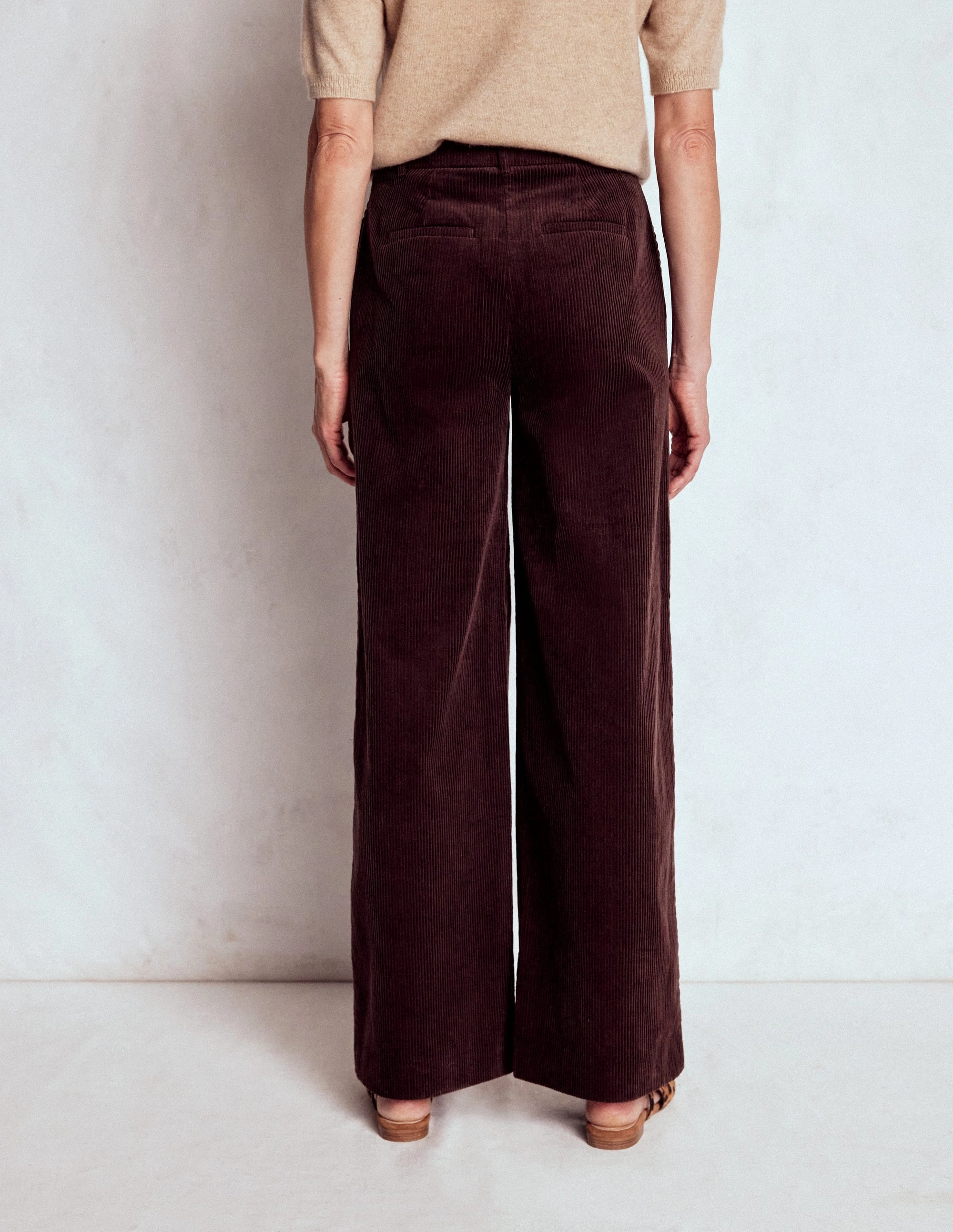 Soft Fabric Belgravia Cord Trousers-Deep Aubergine