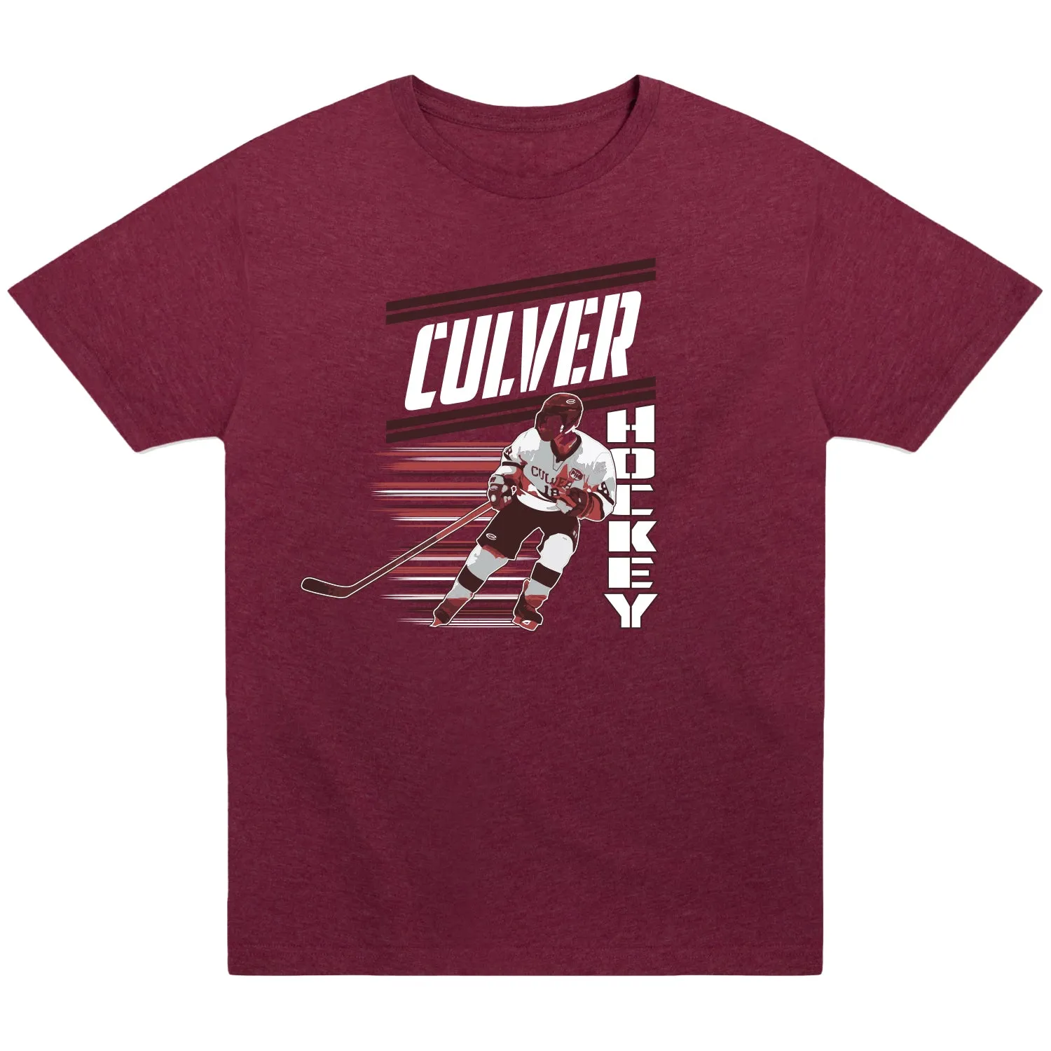 Hockey Sports Fan Tee - Heather Maroon Universal Silhouette