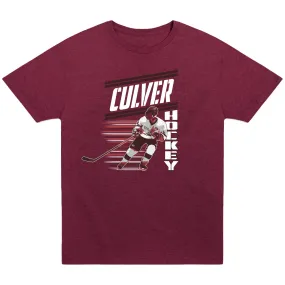 Teenager fashion Hockey Sports Fan Tee - Heather Maroon