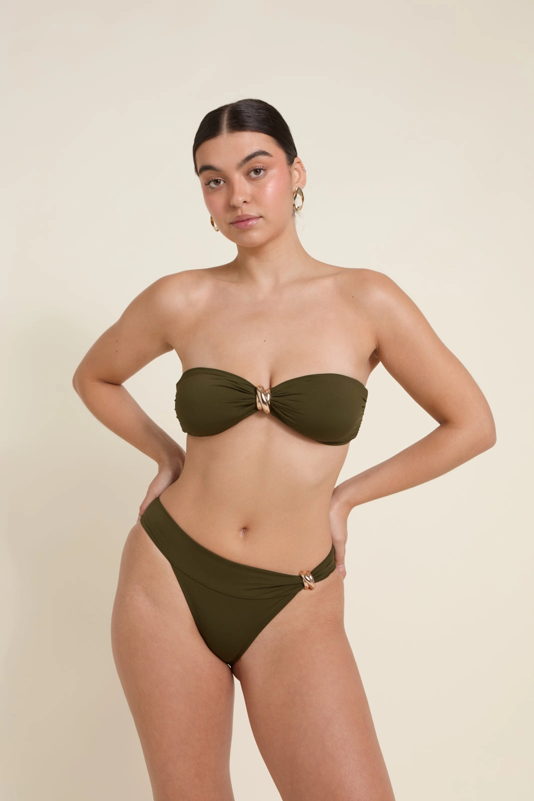 Formentera Bottom - Juniper Green (Soft Touch) animal-print Shelf Bra