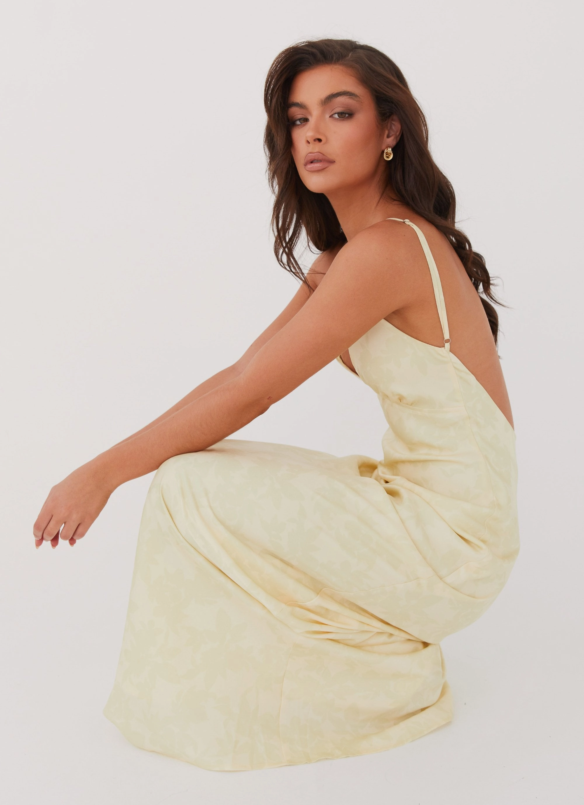 Statement Neck Spring Ready Sorrento Sun Maxi Dress - Yellow Floral