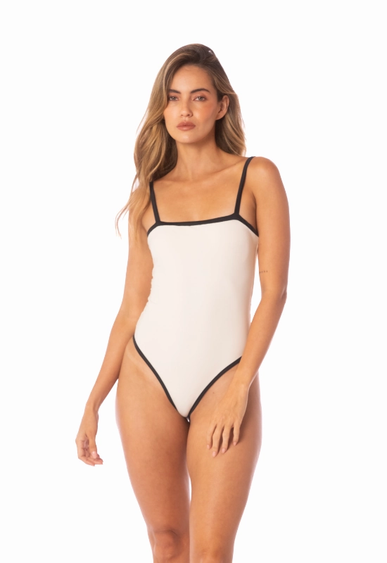 Sweat Resistant Material Dynamic Tension Control I'm White Straight One Piece