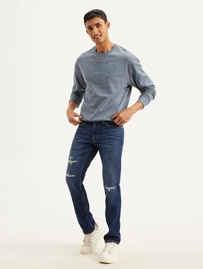 Men's 511 Blue Slim Fit Mid Rise Jeans Minimalist Rainy Day Vintage Lover