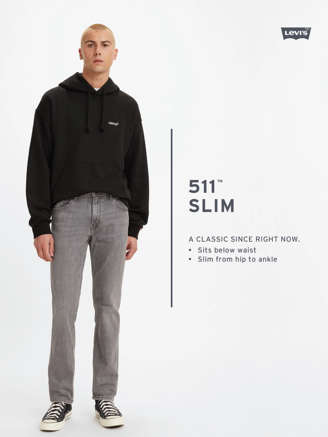 Sleek Shape Modern Comfort Men's 511 Blue Slim Fit Mid Rise Jeans