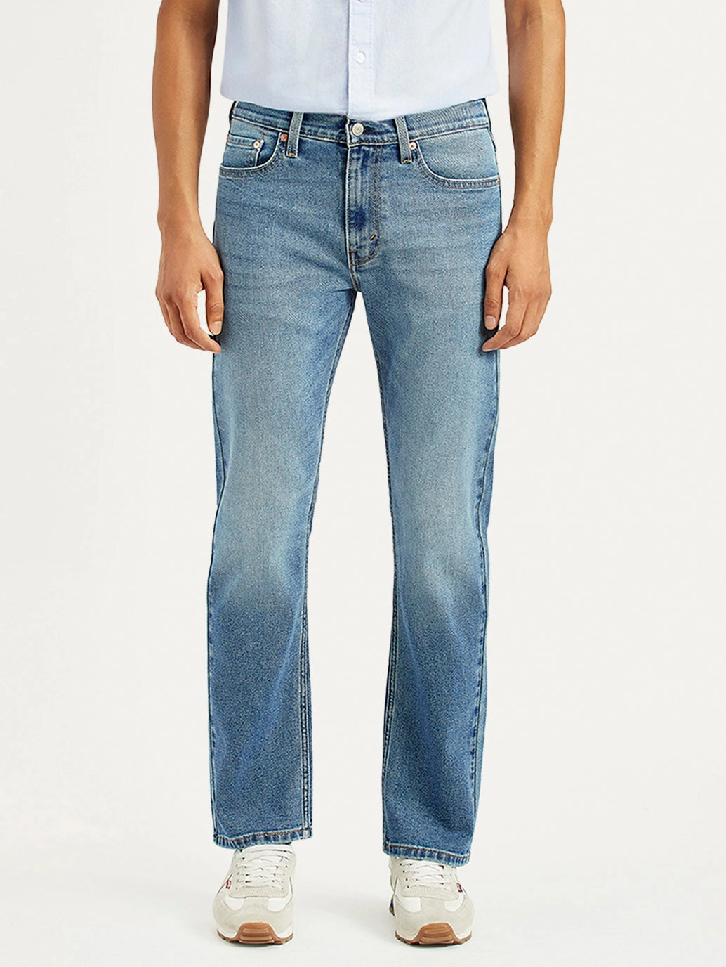 Traveler Gear Winter Warmth Smooth Men's 513 Med Indigo Slim Straight Fit Mid Rise Jeans