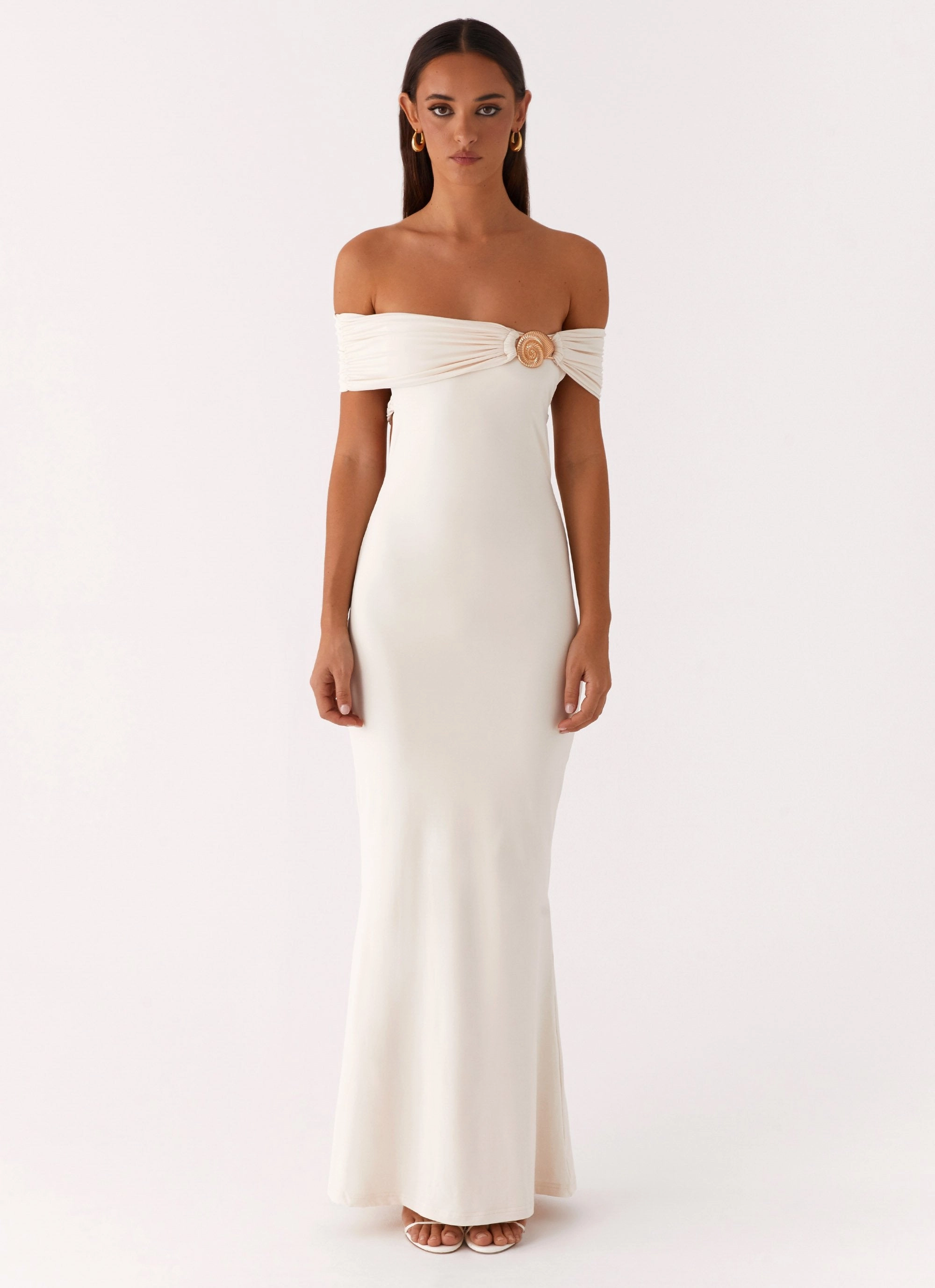Modern Texture Illusion Maxi Dress - Ivory