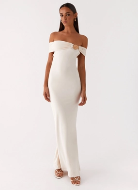 Warm Soft Illusion Maxi Dress - Ivory