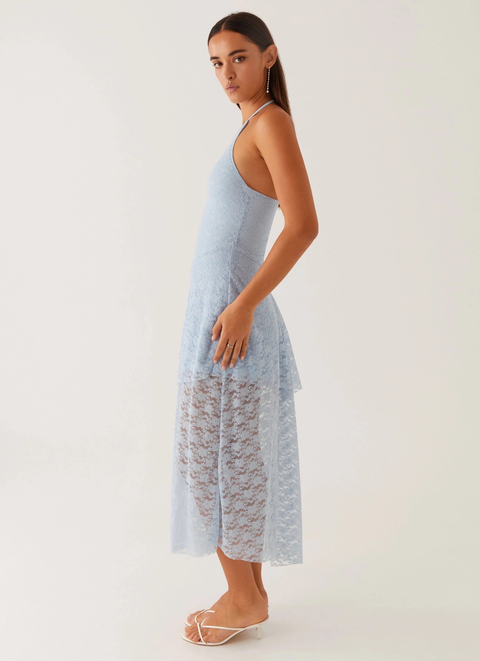 Shared Moment Lyndal Lace Midi Dress - Blue