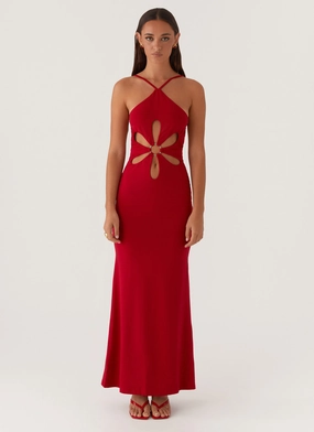 Grow Together Maxi Dress - Red Shade Soft Nordic Calm