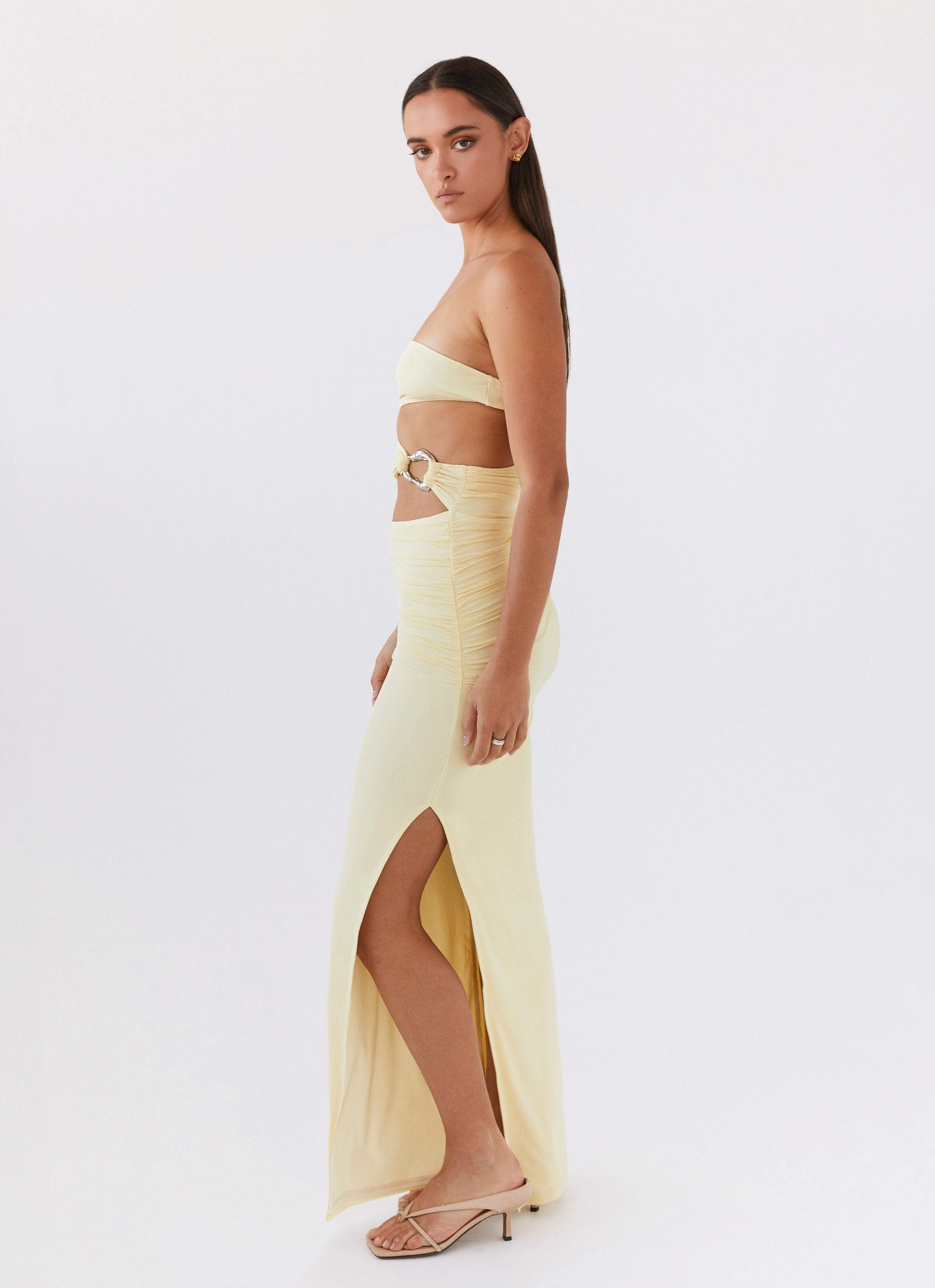 Urban Spirit Into Pieces Mesh Maxi Dress - Lemon