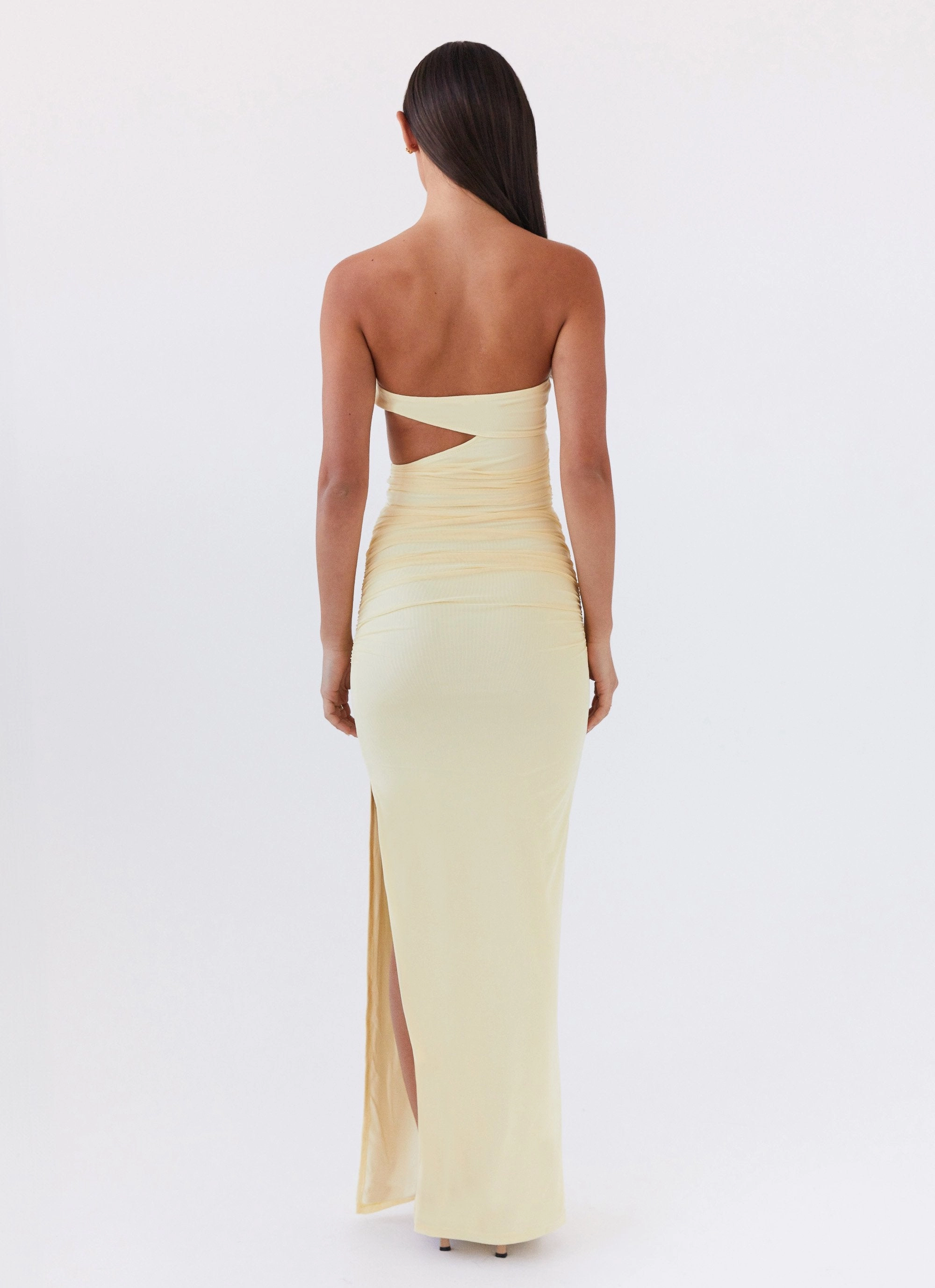 QuickDryTechnology Earthy Hue Into Pieces Mesh Maxi Dress - Lemon