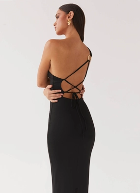 Trendy Fit Look Iris Backless Maxi Dress - Black