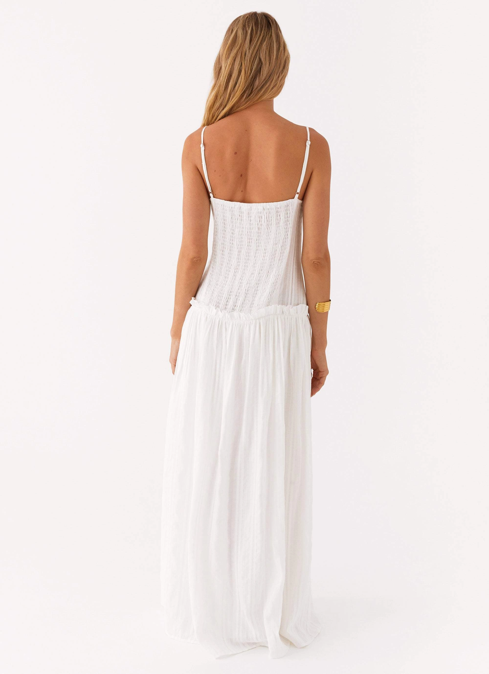 Semi Fit Bust-Enhancing Jacinda Drop Waist Maxi Dress - Ivory