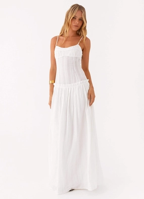 Chic boho dress Timeless-Classic Jacinda Drop Waist Maxi Dress - Ivory