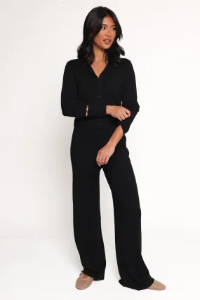 Elliot Knitted Pant Set - Black Cozy Design