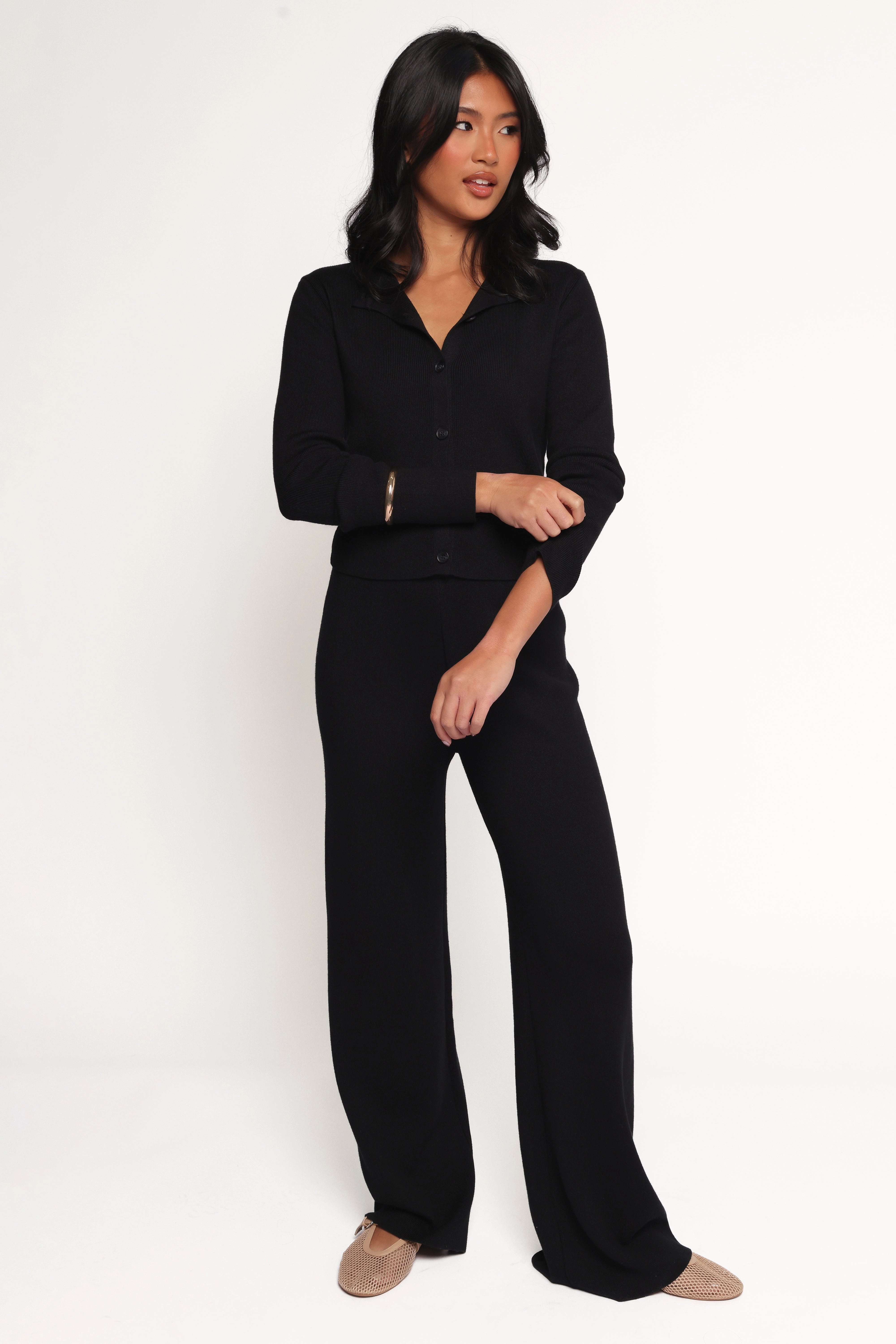 Elliot Knitted Pant Set - Black Cozy Design