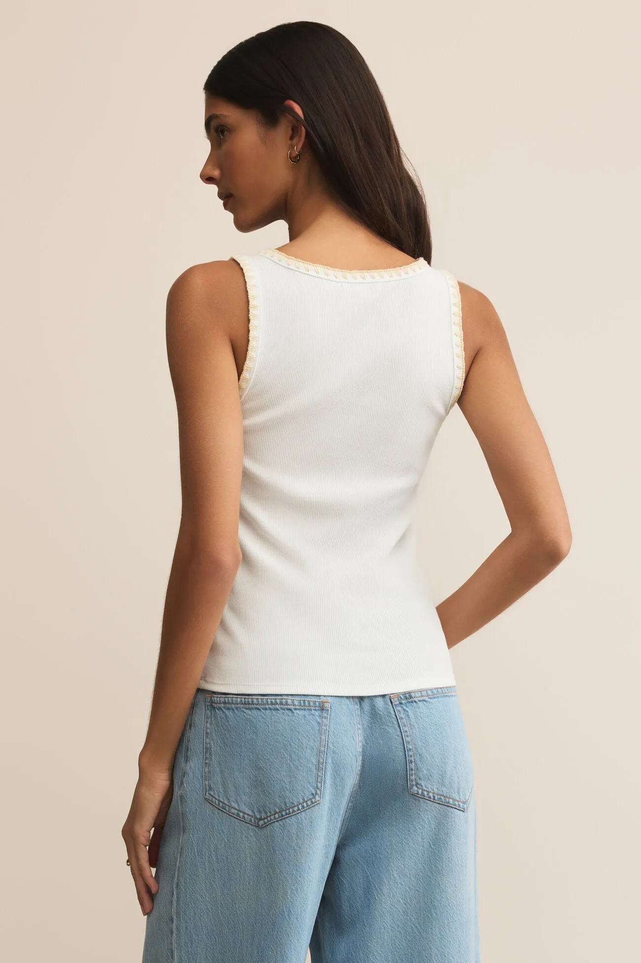Holiday Style Trend Trendy Look Jaidynn Rib Tank | White Cozy Fit