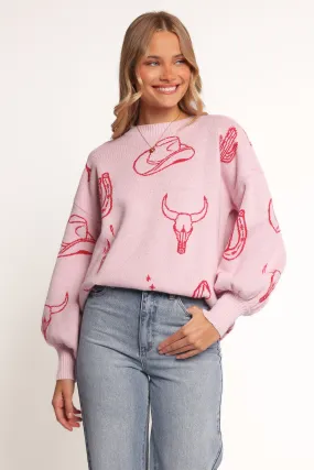 Jax Western Knit Sweater - Pink Clean Aesthetic Quick drying material