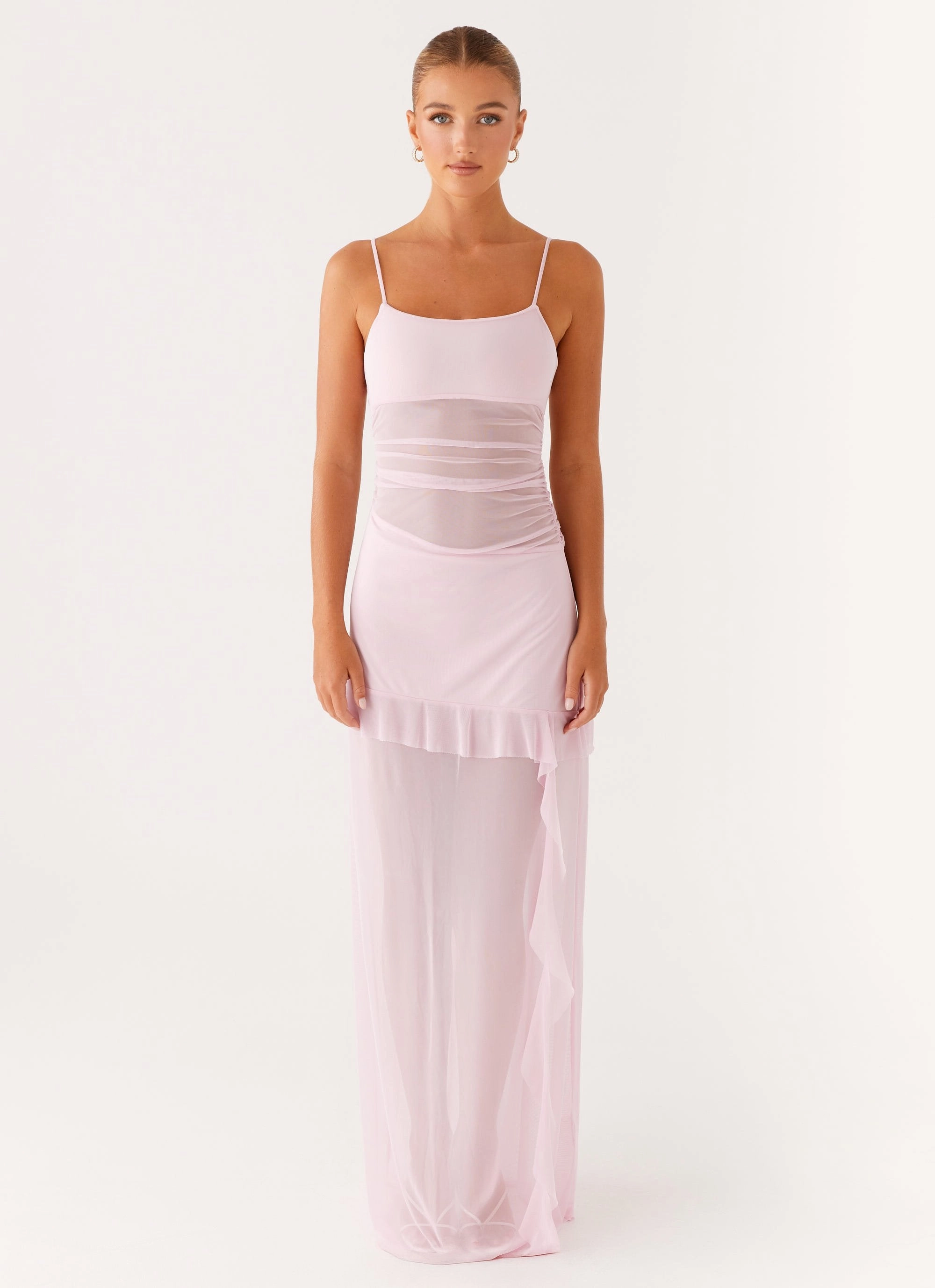 Fashion Layers Adjustable-Straps Jenni Ruffle Maxi Dress - Pink