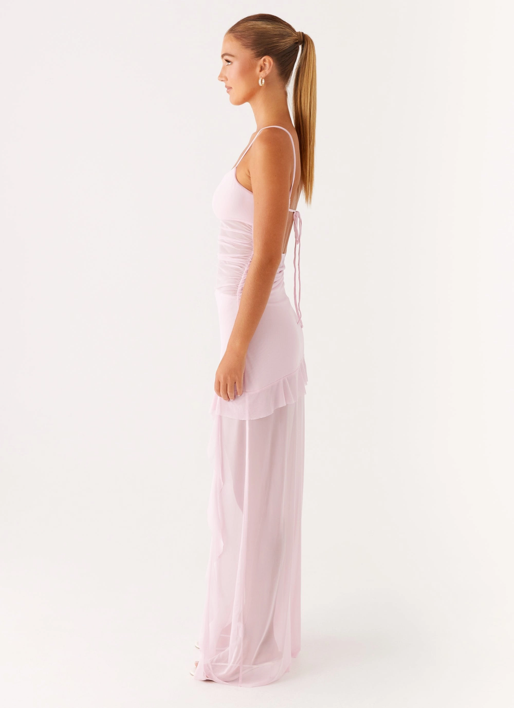 Fall Fashion Jenni Ruffle Maxi Dress - Pink