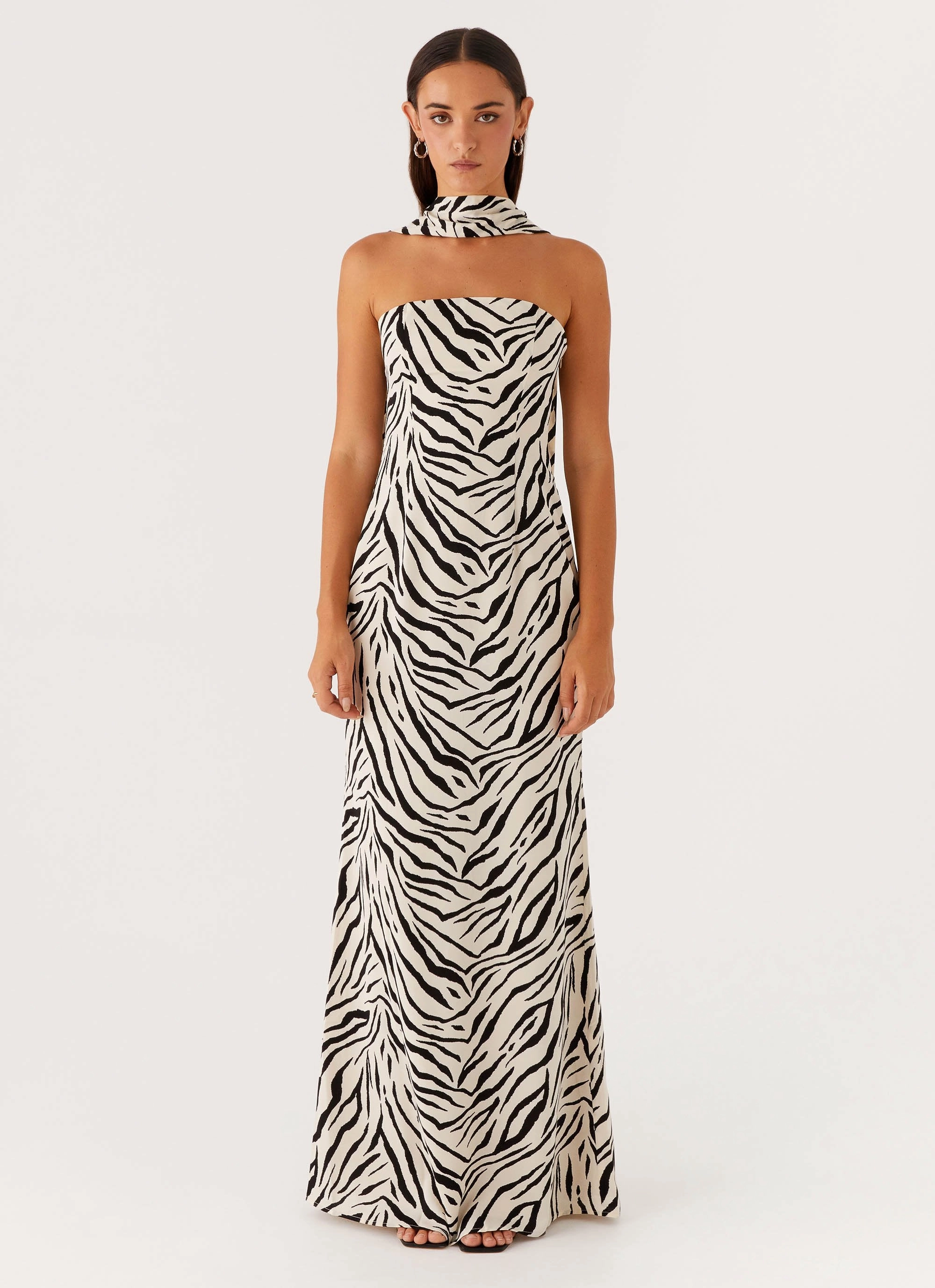 Jigsaw Strapless Maxi Dress - Zebra Refined Mood Elegant holiday wear